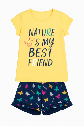 Mariposa Mädchen Schlafanzug Italian Fashion - gelb/blau