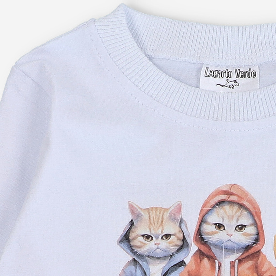 KAR-1010/BIA Jungenbluse mit langen Ärmeln Lagarto Verde weiß