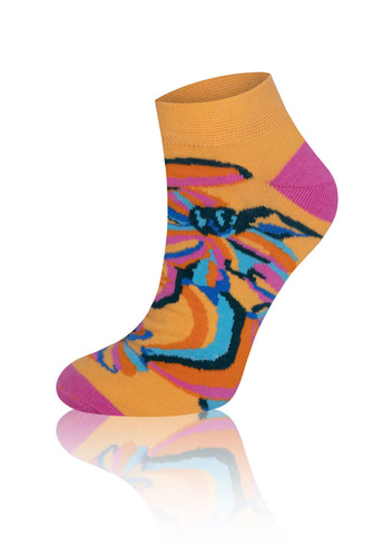 S141S Zanzi Fußsocken Italian Fashion - zerzaust/gelb/rosa