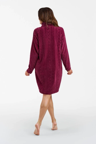 Rena Damen Bademantel Italian Fashion - burgunderrot
