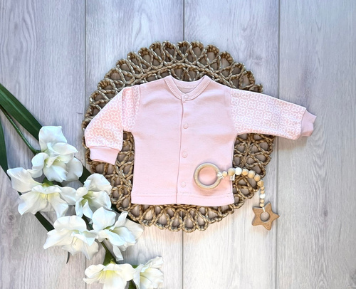 Baby Wickeljacke Mamatti KA15910 Blumen – Rosa Baumwolle