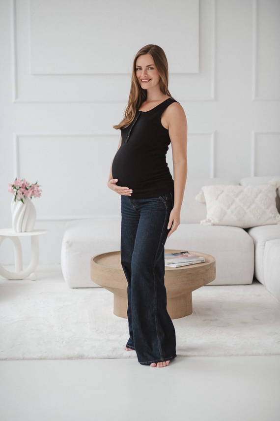 Tummy Umstands- und Still-T-Shirt – gerippt, mit Trägern Milk&Love schwarz