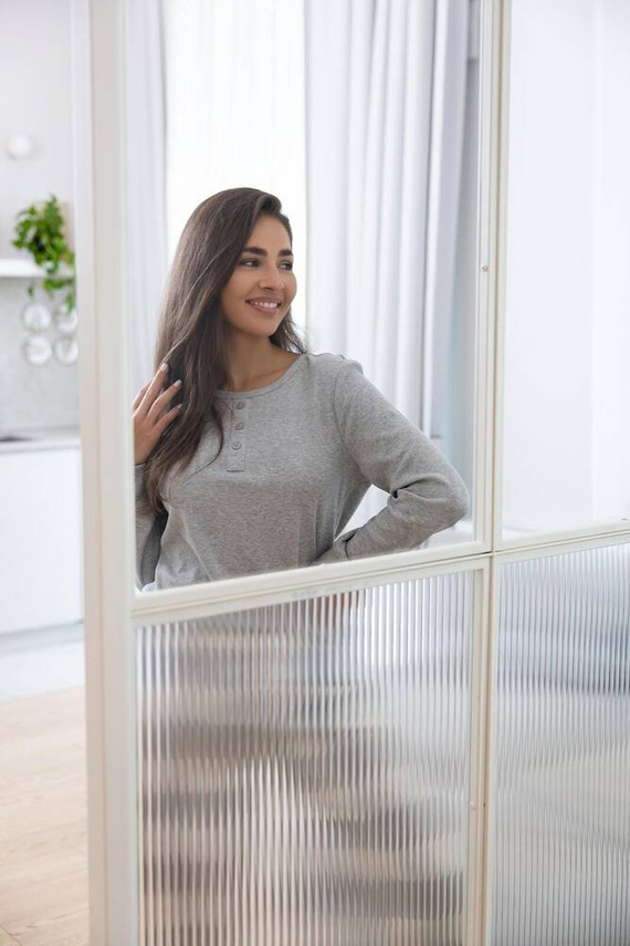 Sensis Vesper Damen Schlafanzug - grau-creme