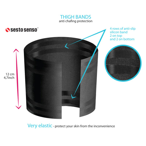 Selbsttragende Oberschenkelbänder für Herren von Sesto Senso, schwarz