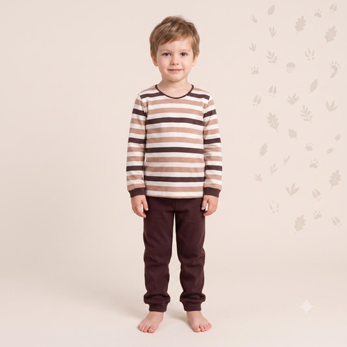 227038 Nicol BENEK Jungen-Pyjama 100% Baumwolle gestreift braun