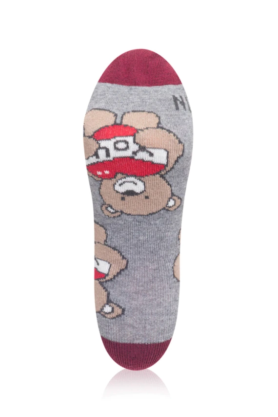 S147D Teddybär Lange Socken Italienische Mode - grau