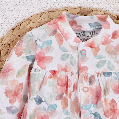ABN-5421 Bunte Blumen Babykaftan aus Bio-Baumwolle mit Nini-Print