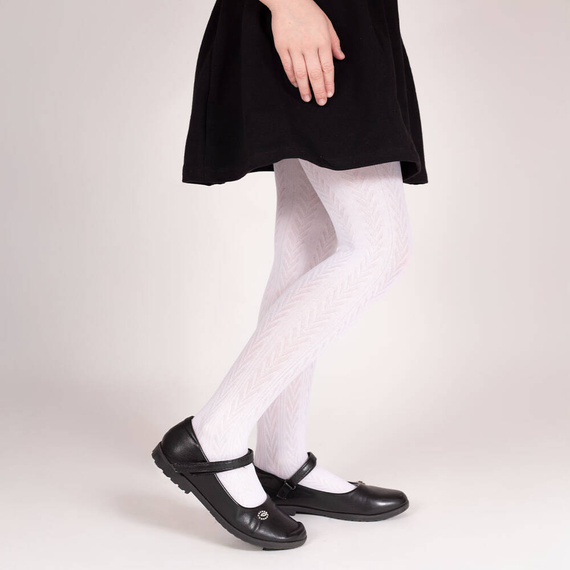 141804 W3 Nicol Jacquard-Strumpfhose – weiß