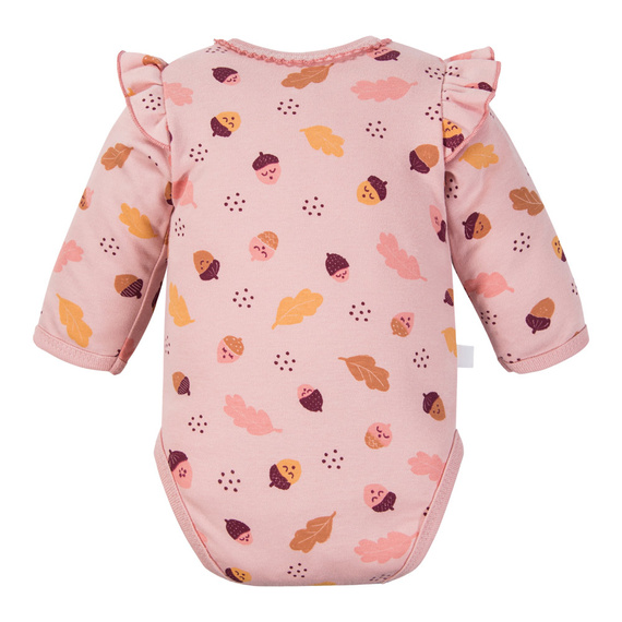 Fluffy Tails Eevi Baby-Wickelbody – Rosa, lange Ärmel, Rüschen