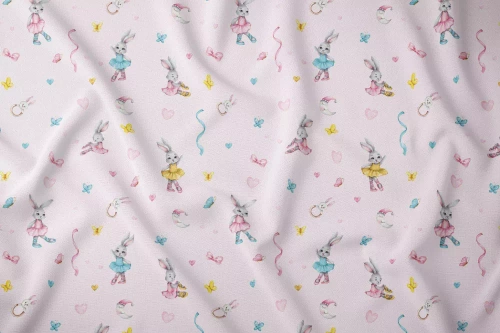 3810 Ein Land der Träume Baumwoll-Kinderbettwäsche Hasenballett Karo