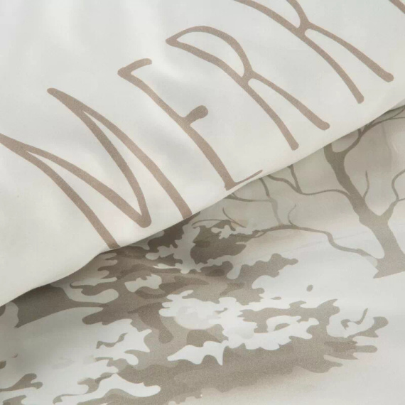 Schneeflocken-Mikrofaser-Weihnachtsbettwäsche Eurocurtains weiße Winterlandschaft – weich, leicht und pflegeleicht, mit Reißverschluss