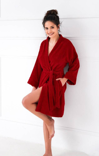 Rollbarer Morgenmantel für Frauen Sensis - rot