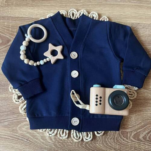 MD005 Mamatti Baby-Strickjacke – Marineblau
