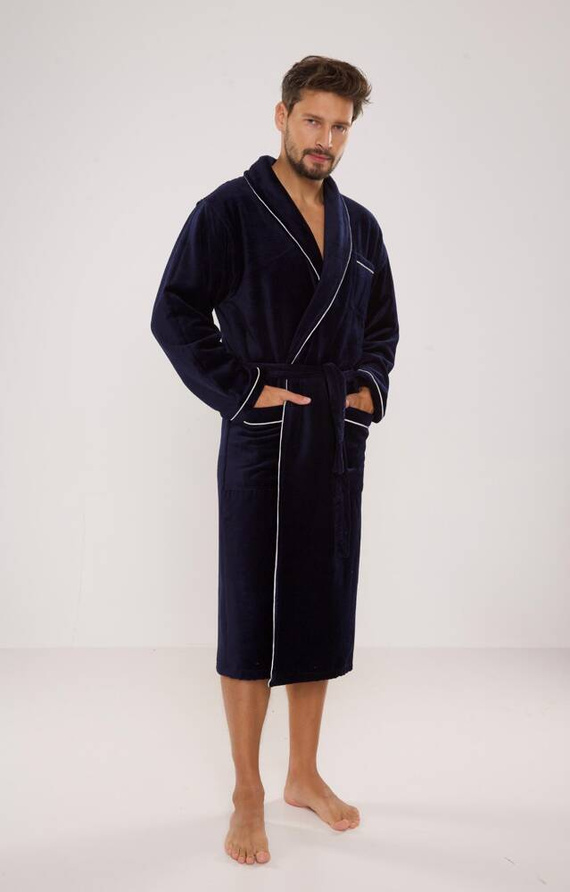 735 Manuele Herren Bademantel De Lafense - marineblau