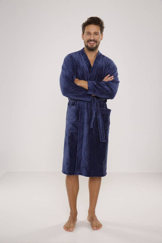 391 Hugo Herren Bademantel De lafense - Denim