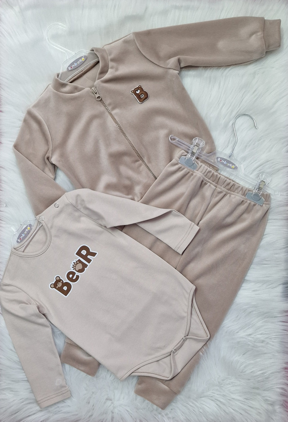 Bär Baby-Body Bambarillo beige | Baumwolle, flexibel, bequem