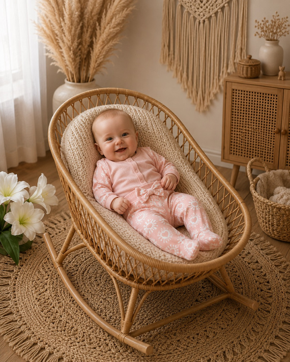 Mamatti PG16315 Baby-Schlafanzughose mit hohem Bund, rosa, aus Baumwolle
