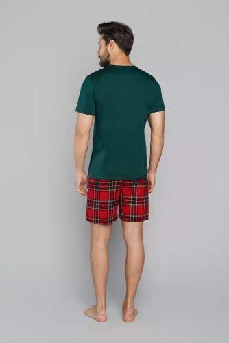 Narvik Kurzarm-Pyjama für Männer, Shorts Italian Fashion- grün/print