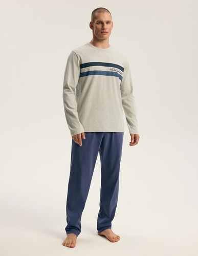 Henderson Core 45500 Flank grüne Herren-Pyjama 100% Baumwolle lang