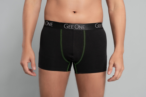Fluo Herren Boxershorts Italian Fashion - schwarz/fluo grün