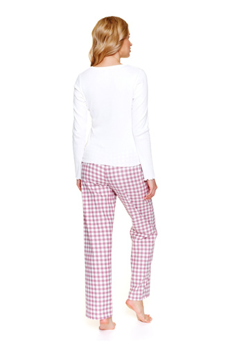 Doctor Nap 7302 – Damenpyjama mit langen Ärmeln und karierten Hosen