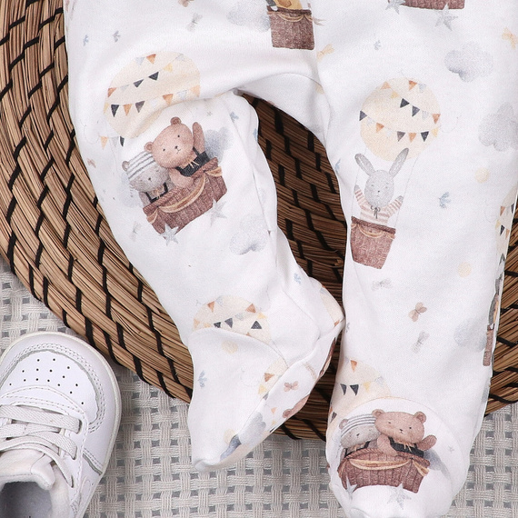 Nini Baby-Halbstrampler Balloon Friends 100% Bio-Baumwolle – Made in Polen