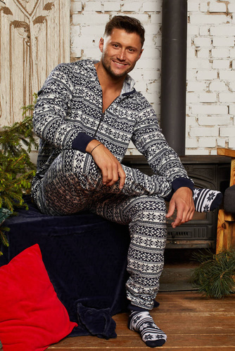 Alaska Herren Jumpsuit Italienische Mode - marineblau