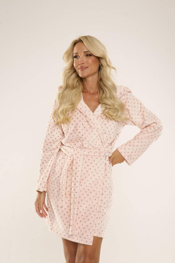 546 Melanie Damen Kurzer Bademantel Forex - Lachs