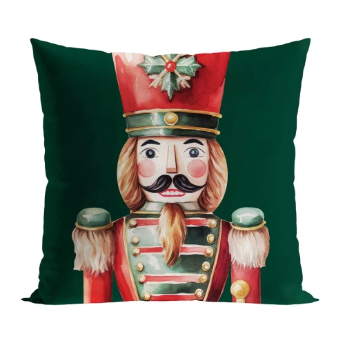 PBN279 Nussknacker Weihnachtskissenbezug Marquisettegrün