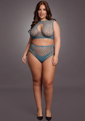 Komplet DES027 Le Désir sinnliches Plus-Size-Set aus Netzstoff