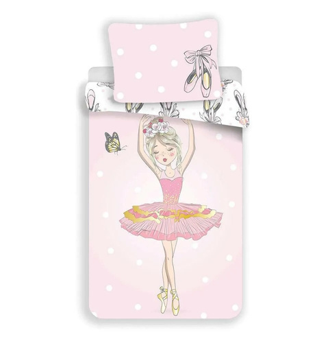Ballerina Kinder-Baumwollbettwäsche von Jerry Fabrics, rosa