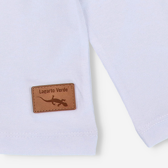 KAR-1011/BIA Jungenbluse mit langen Ärmeln Lagarto Verde weiß
