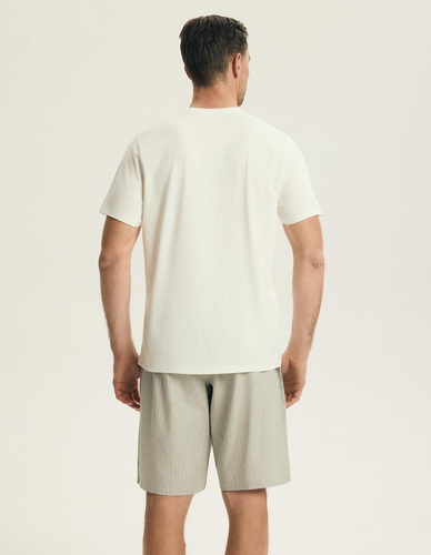 Henderson 43454 Nigri Herrenpyjama creme – 100% Baumwolle, Sommer