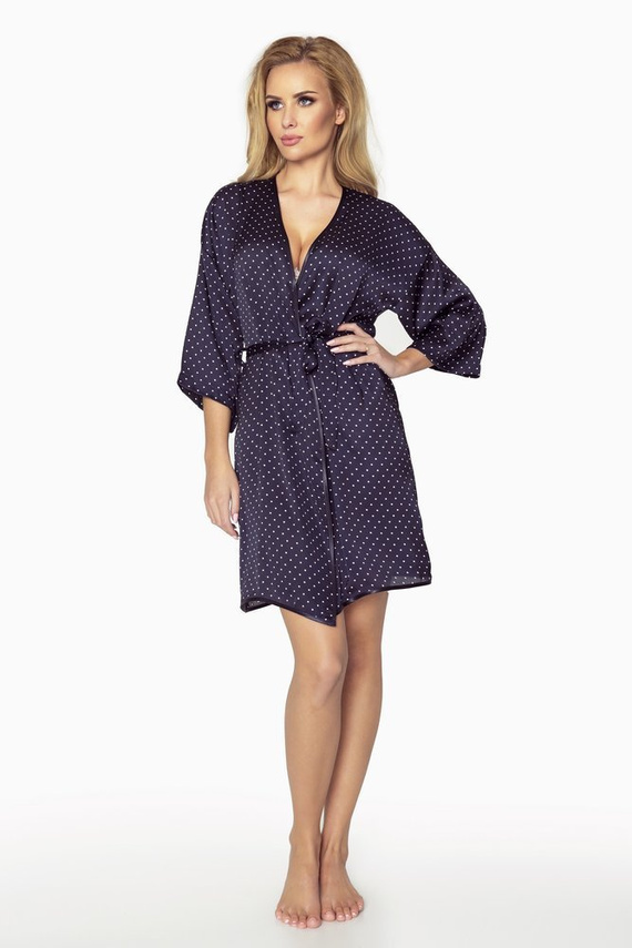 370 Laurine Forex Morgenmantel für Damen - dunkelblau