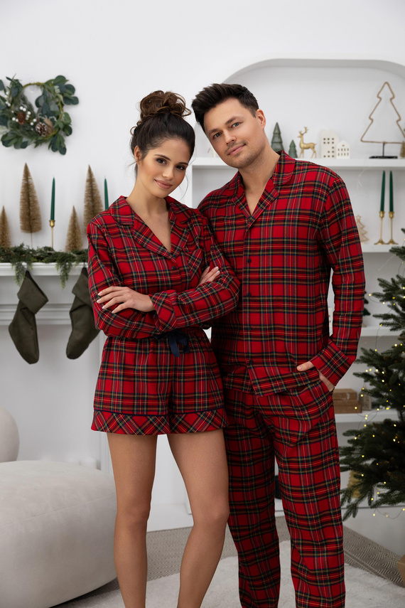 Cynthia Sensis Damenpyjama – Flanell, kurz, kariert