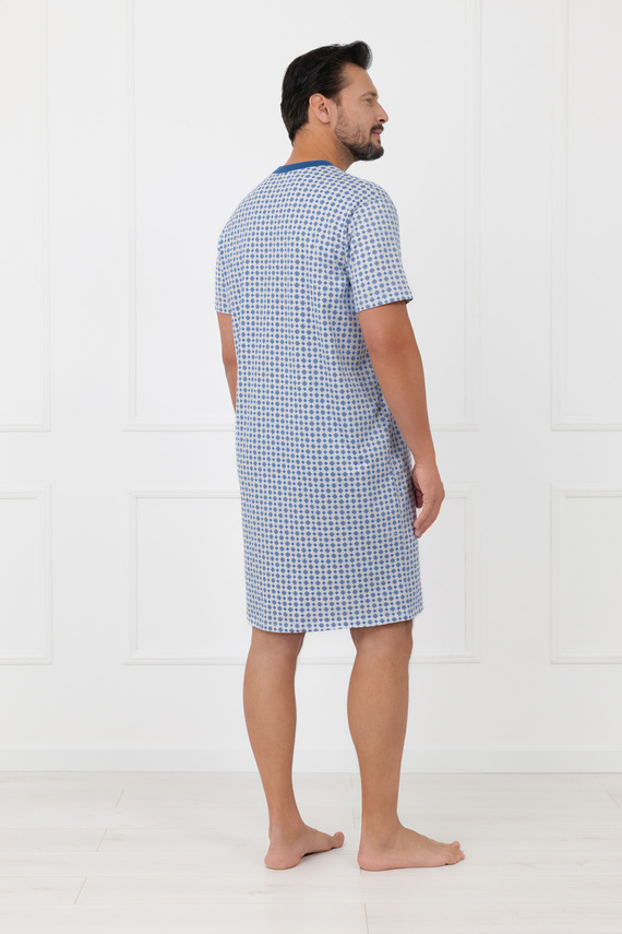 Herren Nachthemd Niger Italian Fashion 100% Baumwolle Kurzarm