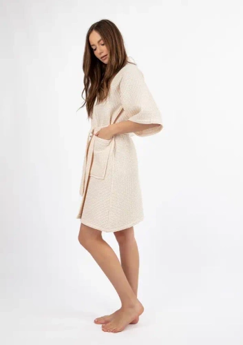 DK-W-01 Damen-Bademantel Dkaren – ecru