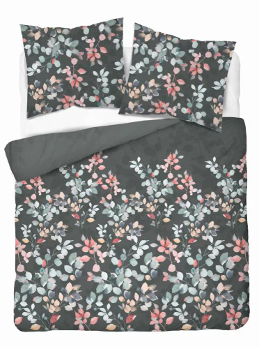 5084 A Home Satin Satin-Bettwäsche mit Zweigen Detexpol Graphit