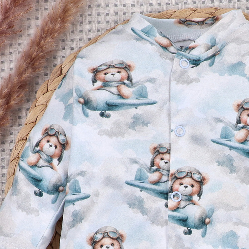 NINI BABY BEAR PILOT Baby-Strampler aus Bio-Baumwolle ABN-5747/PIL