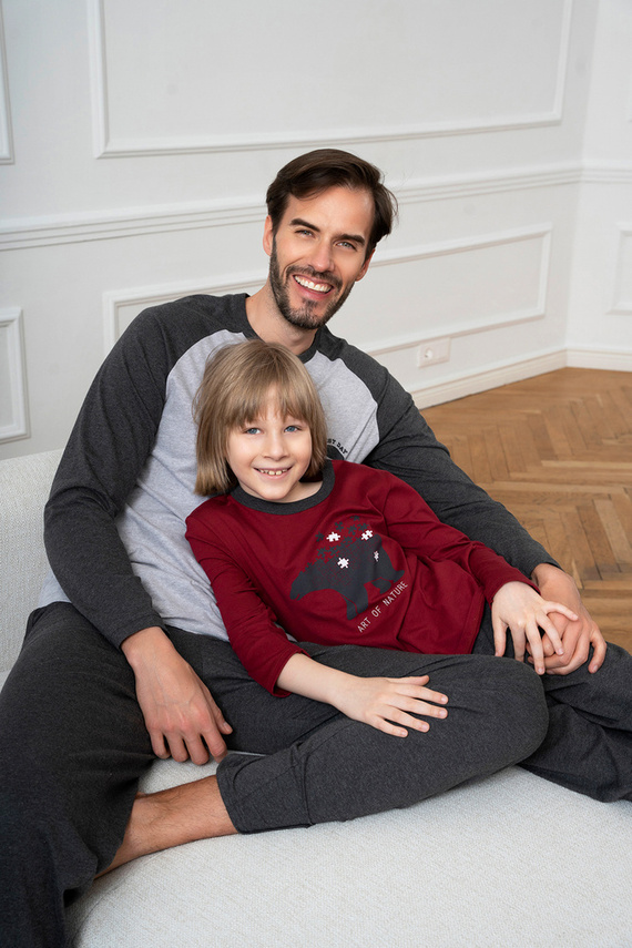 Morten Schlafanzug für Jungen Italienische Mode burgundy/c.melanÅ¼ 