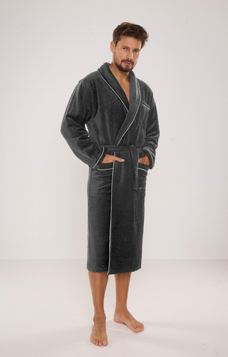 735 Manuele Herren Bademantel De Lafense - graphit