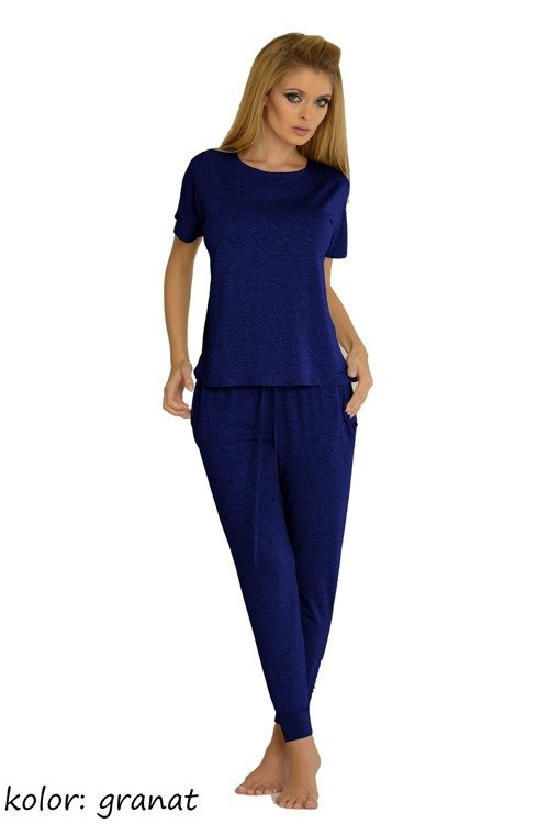 524 Paula Damen Schlafanzug De Lafense - marineblau