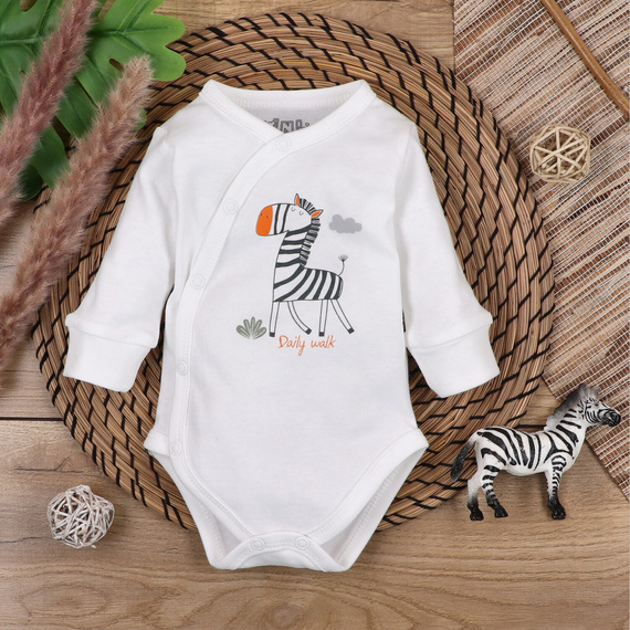 ABN-5322/ECR Zebra Nini Umschlag-Body aus ecrufarbener Bio-Baumwolle