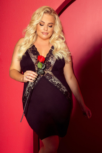 879 Agnes Forex Nachthemd - schwarz