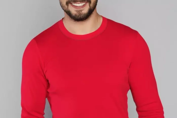 Narwik Herren Schlafanzug mit langen Ärmeln, lange Hose Italian Fashion- rot/print