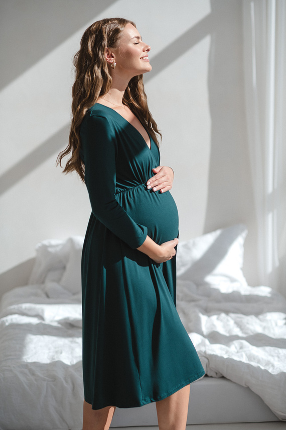 Bambus Still- und Umstandsnachthemd Star Light – atmungsaktiv, feminin, ideal für Klinik und Stillzeit