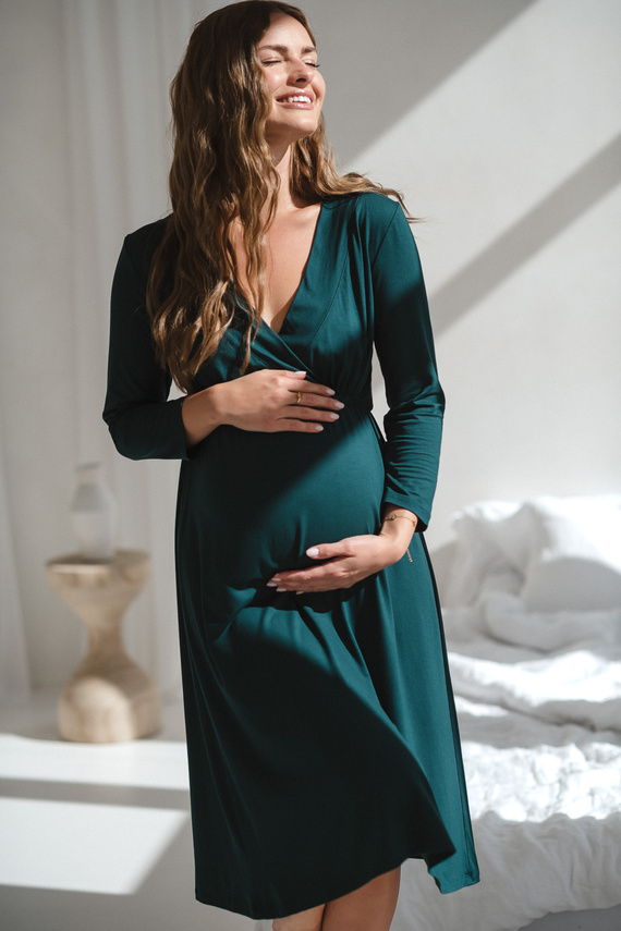 Bambus Still- und Umstandsnachthemd Star Light – atmungsaktiv, feminin, ideal für Klinik und Stillzeit