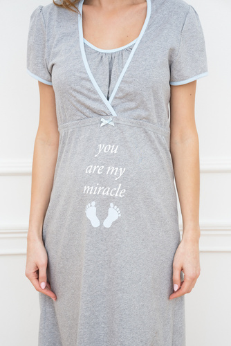 Carlina Schwangerschafts- und Stillhemdchen Italian Fashion - melange/blau