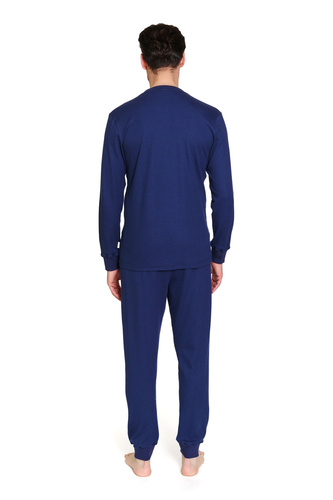 7350 Doctor Nap Herrenpyjama – gerippte Baumwolle, Komfort und Stil – Kosmos