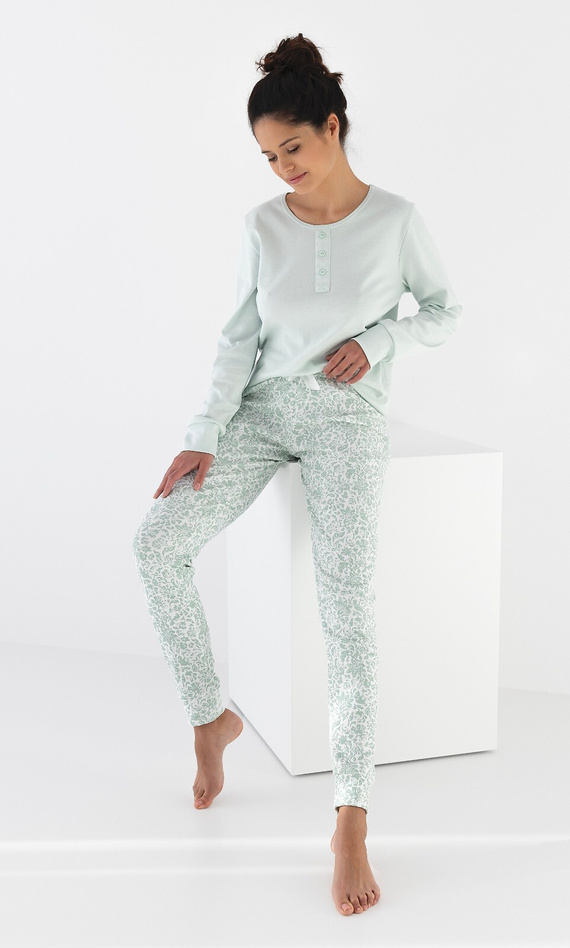 Olive Interlock Damen Schlafanzug Sensis - mint